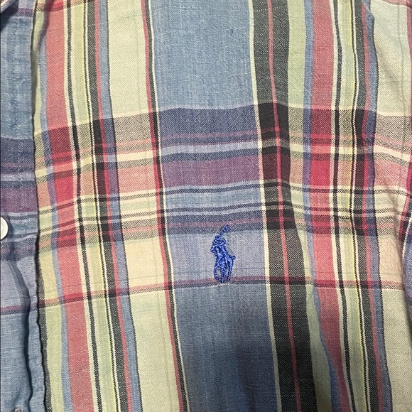 Polo by Ralph Lauren Blue, Green and Red Plaid Button-Down Shirt - Picture 4 of 10